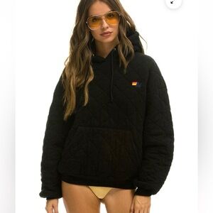 Aviator Nation QUILTED RELAXED PULLOVER HOODIE